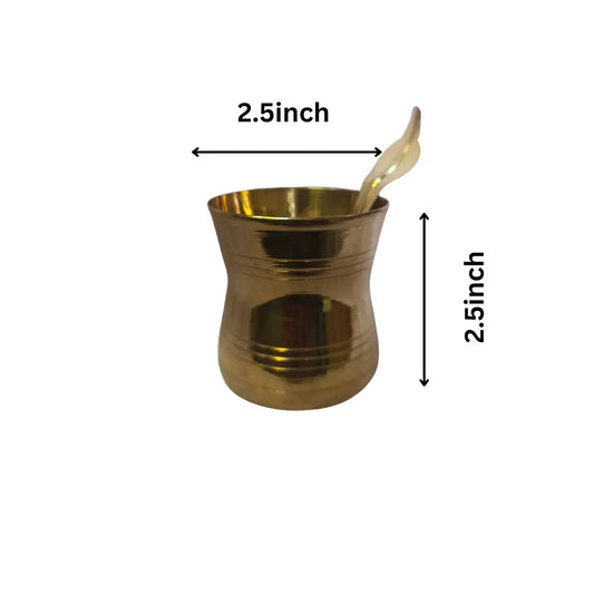 Pure Brass Panchapatra Uddharani Set for Pooja (Achamani)