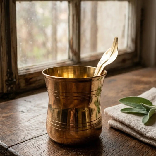 Pure Copper Panchapatra Uddharani Set for Pooja