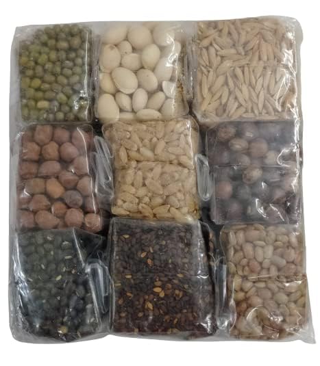 Navadhanya 9 Grain Set for Pooja / Navagraha Kalu - Basaveshwarapoojabhandara.com