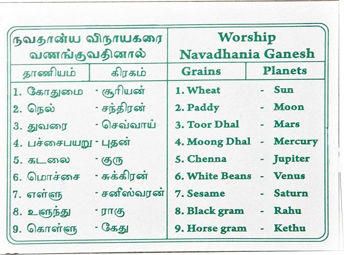 Navadhanya 9 Grain Set for Pooja / Navagraha Kalu - Basaveshwarapoojabhandara.com
