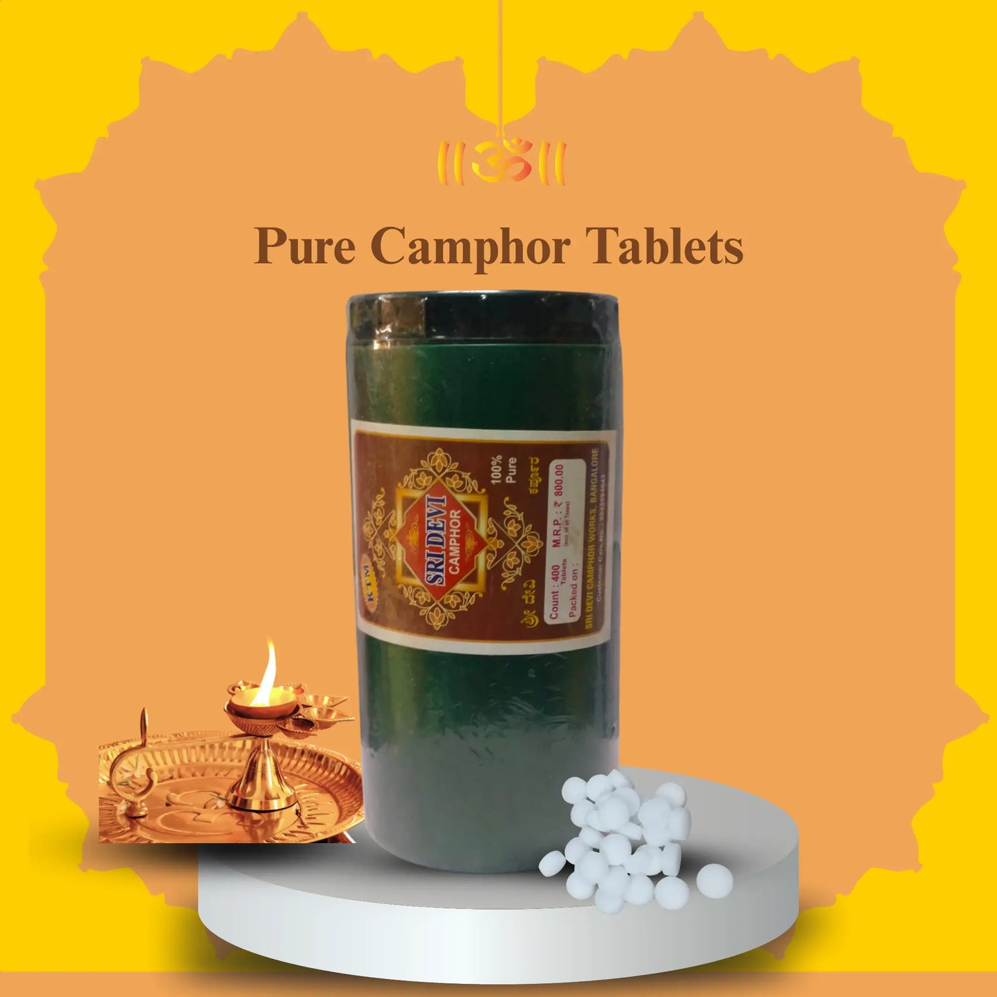Pure Camphor Tablets (Pooja Camphor / Kapoor) - Basaveshwarapoojabhandara.com
