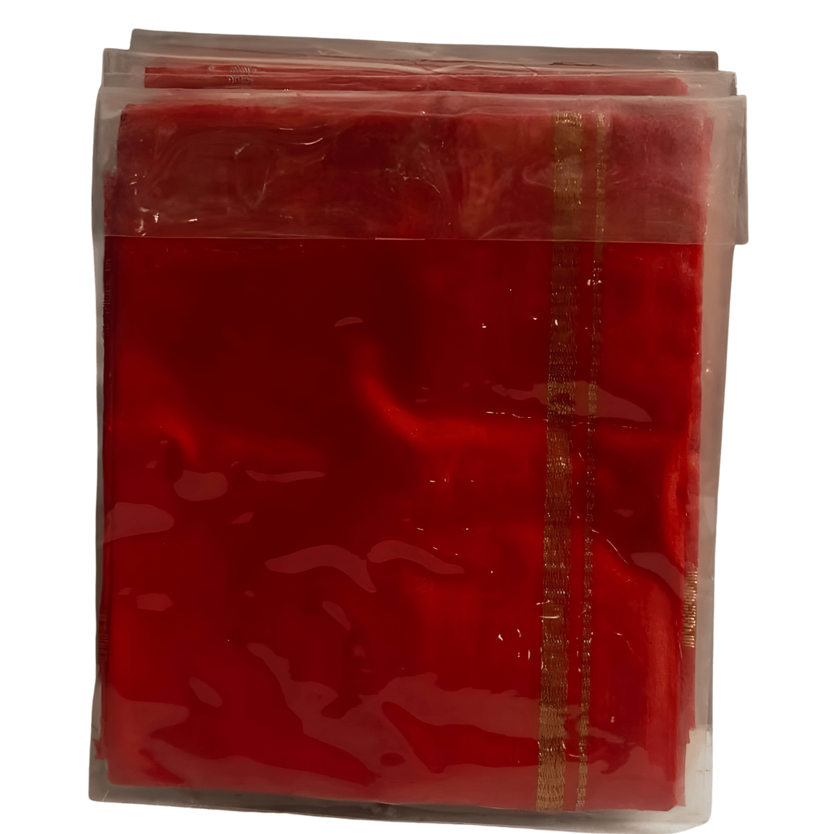 Red Pooja Vastra with Golden Border (1mtr) - Basaveshwarapoojabhandara.com