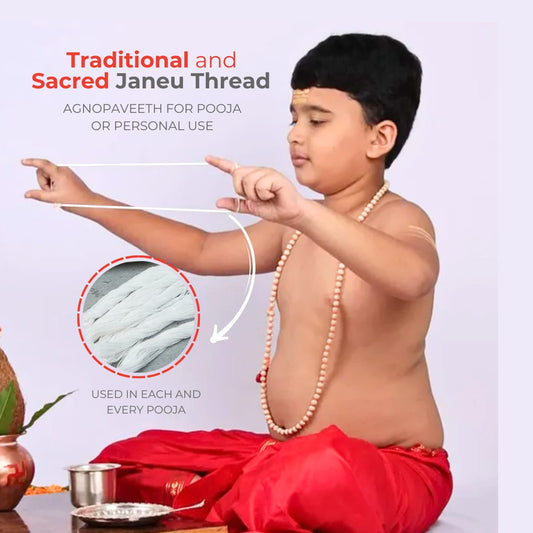 Janivara/Jandhyam/Lagun Yajnopavita/Brahmin Thread for Pooja & Rituals [1pcs] - Basaveshwarapoojabhandara.com
